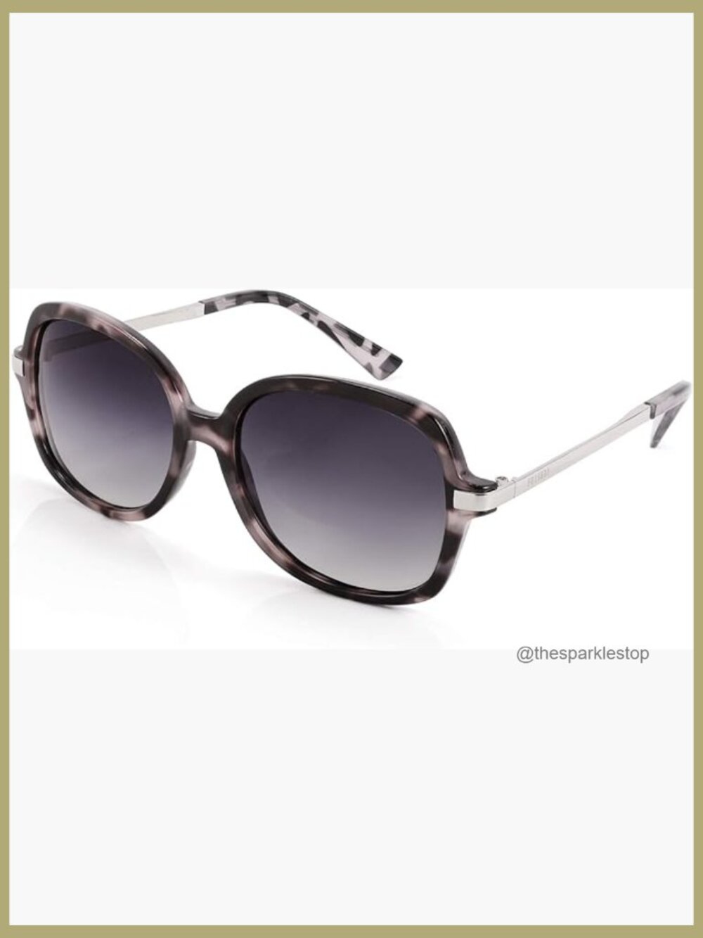 Classic Square Polarized Sunglasses with Plastic Frame and Metal Temples